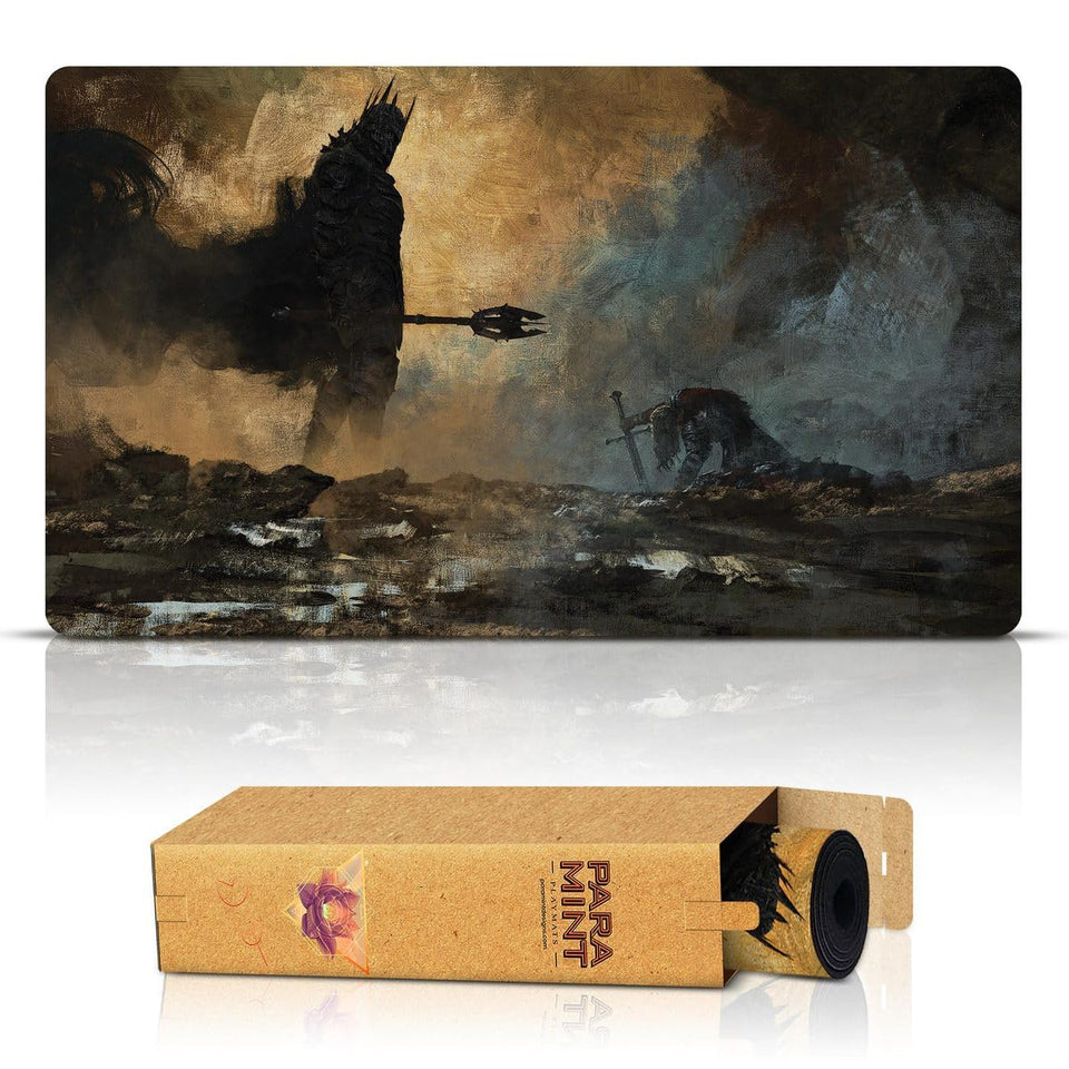 Paramint Fate of Isildur stitched playmat front view showing organized MTG gameplay