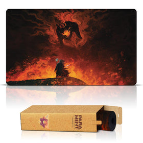 Paramint Shadow and the Flame stitched playmat top surface for smooth draws