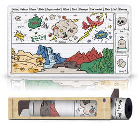 Paramint Sketchy Notebook Library Bottom stitched playmat edge detail for lasting durability.