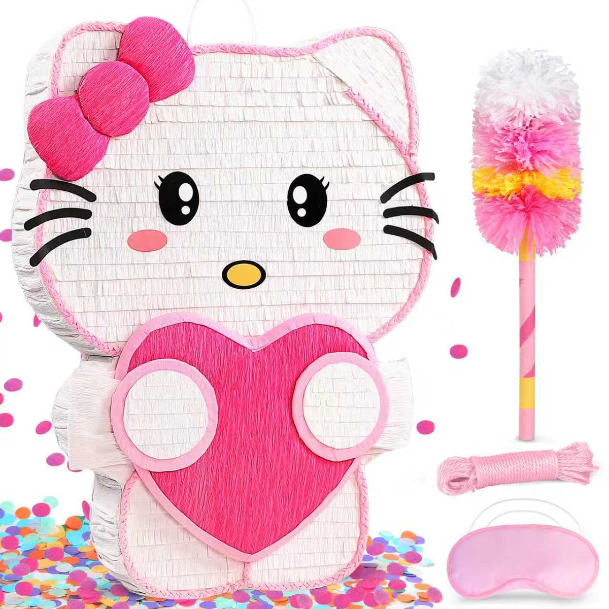 Pardecor 21in pink love heart pinata ready for a festive birthday party