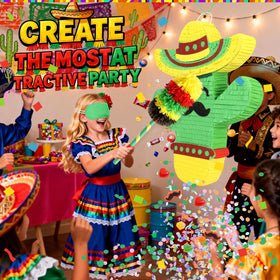Pardecor cactus pinata adds Cinco de Mayo decoration with vibrant color.