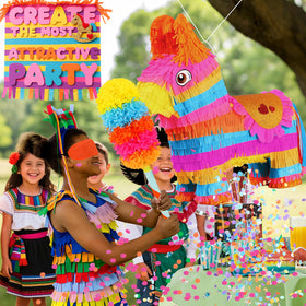 Pardecor rainbow pinata hanging kit with rope for easy party setup.