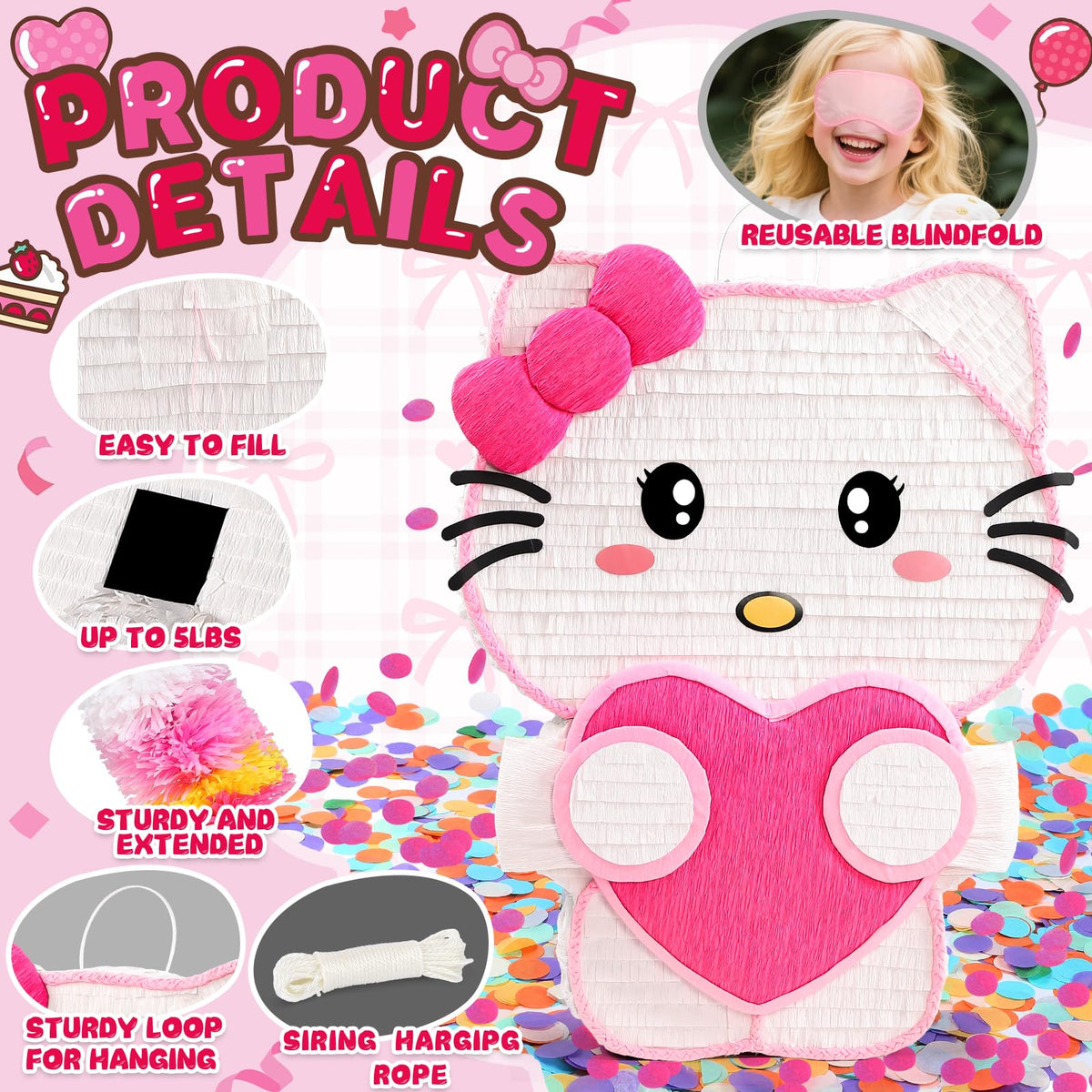 Pardecor pinata eye mask reusable design for classic party fun