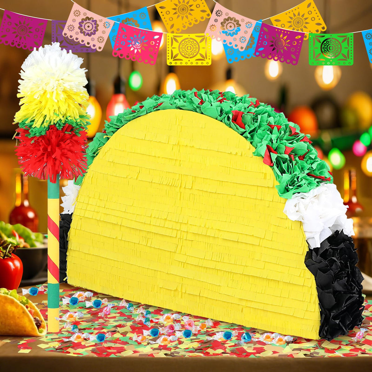 Pardecor taco pinata interactive game for candy rewards and party fun.