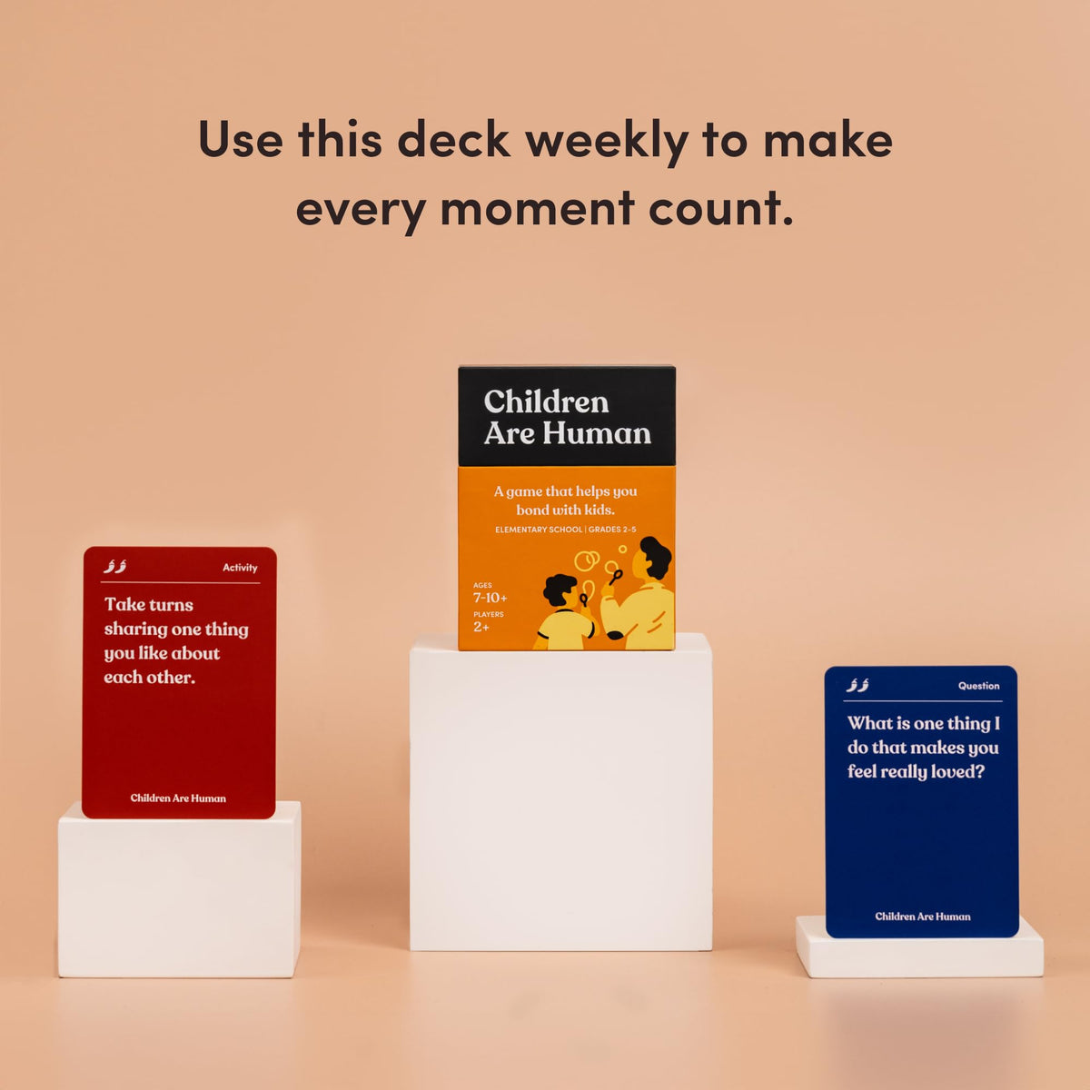 Compact portable card game for on-the-go connection.