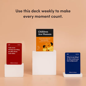 Compact portable card game for on-the-go connection.