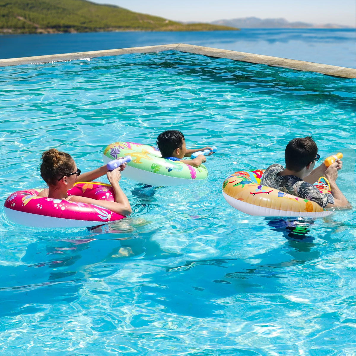 Parentswell beach ball enhances tossing and catching games by the pool.