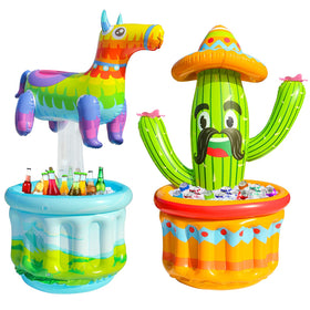 PARENTSWELL cactus drink cooler with sombrero keeps beverages cold at outdoor fiestas.