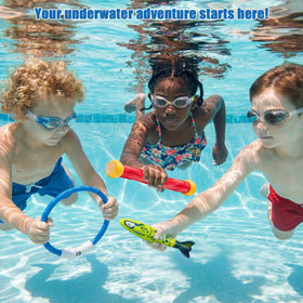 PARENTSWELL diving rings displayed upright for kid-friendly pool games