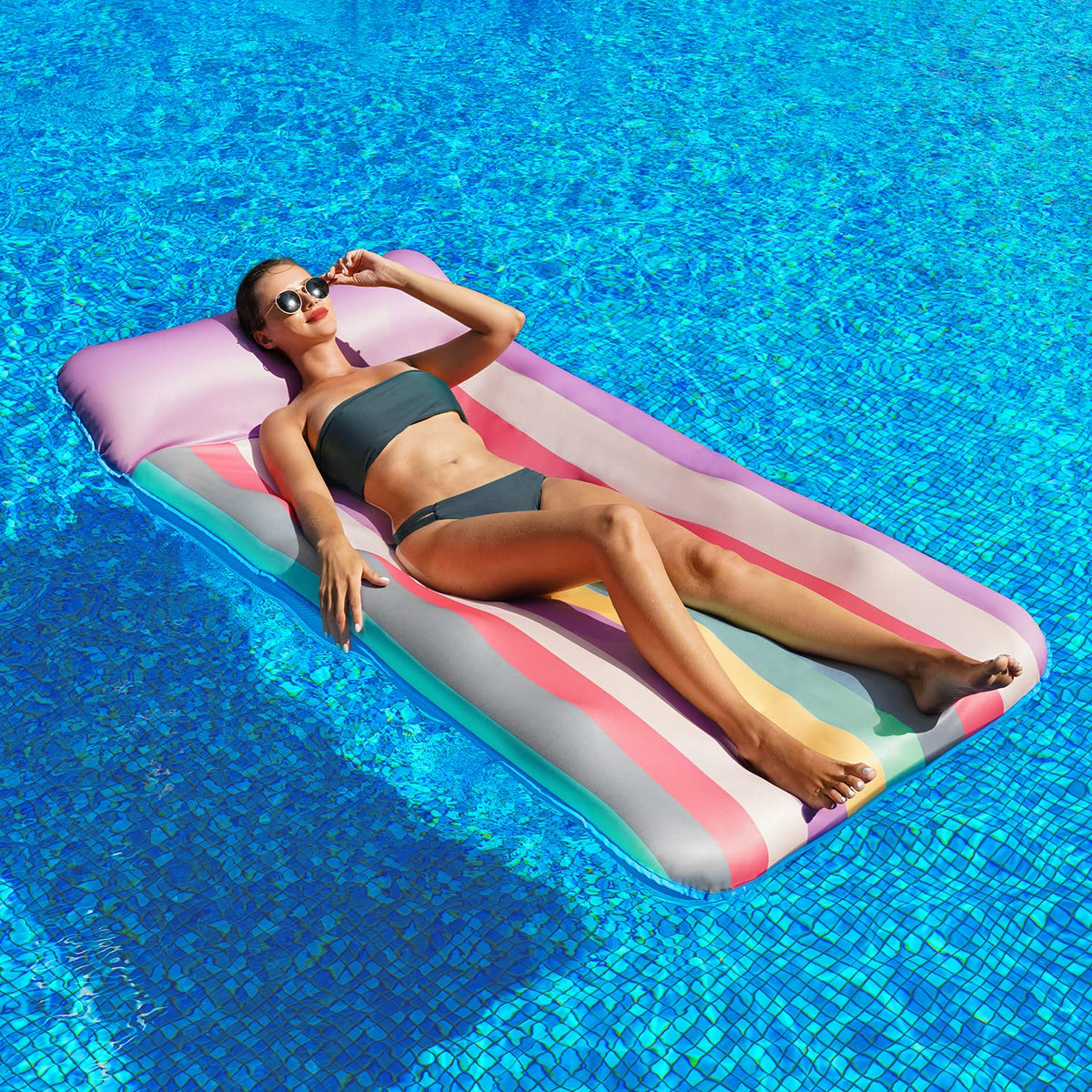 Parentswell easy inflate/deflate pool float with two sections.
