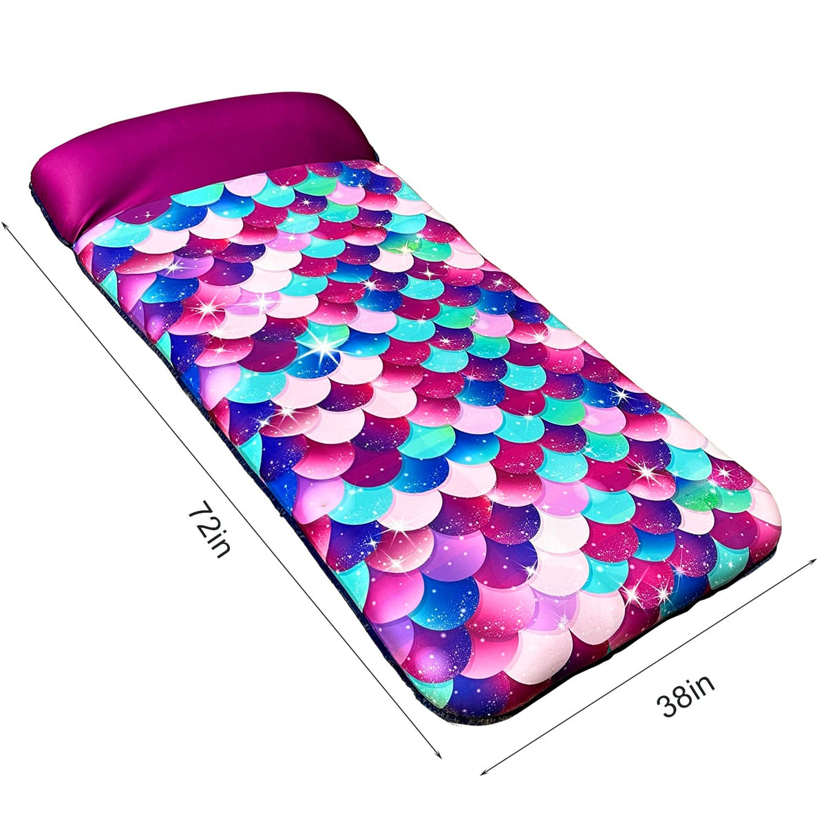 PARENTSWELL 72-inch oversized mermaid scale float designed for adults to relax.