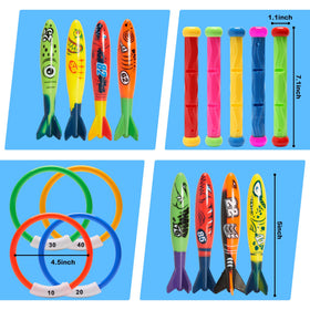 PARENTSWELL pool diving torpedoes set shown in bright colors for quick spotting