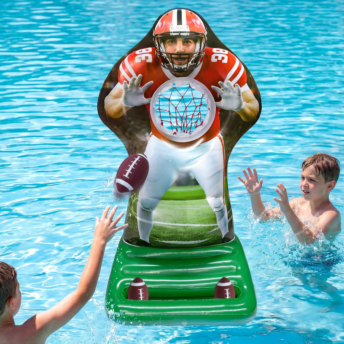 Parentswell pool games set includes sandbags and ropes for extra stability.