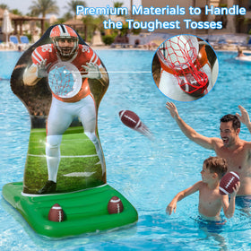Parentswell pool games set four soft inflatable footballs for safe play.