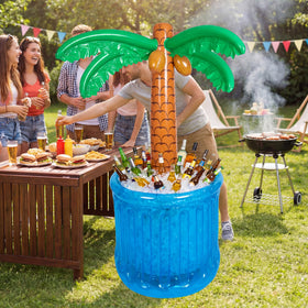 PARENTSWELL pool party decoration and drink cooler for luau and Hawaiian-themed gatherings.