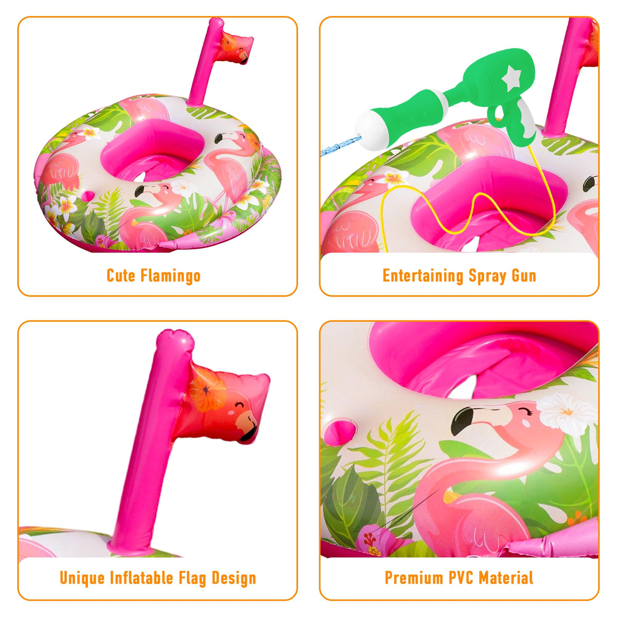 PARENTSWELL thick PVC material for durable, leak-resistant floats.