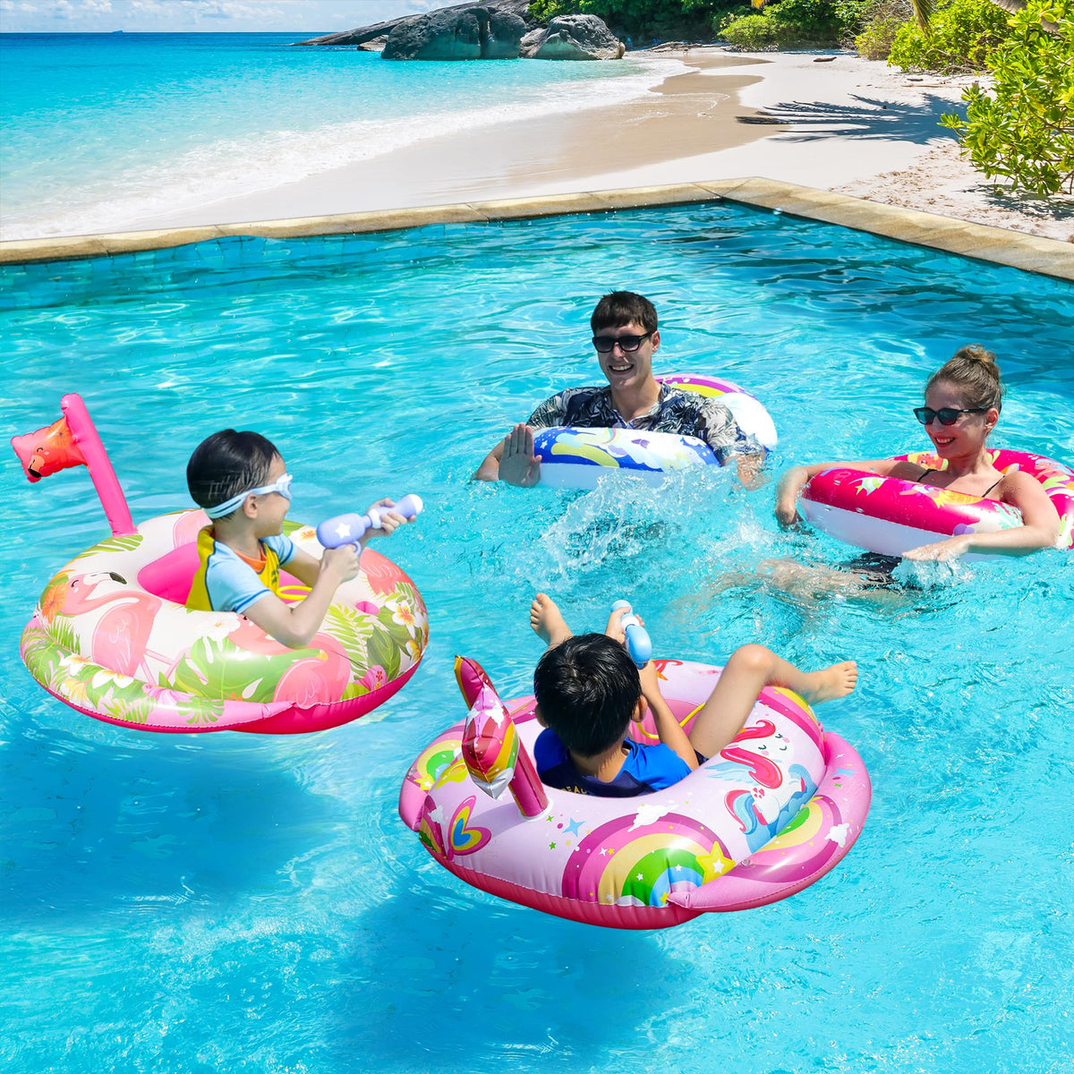 PARENTSWELL unicorn pool float for kids, vivid design fuels imaginative summer fun.