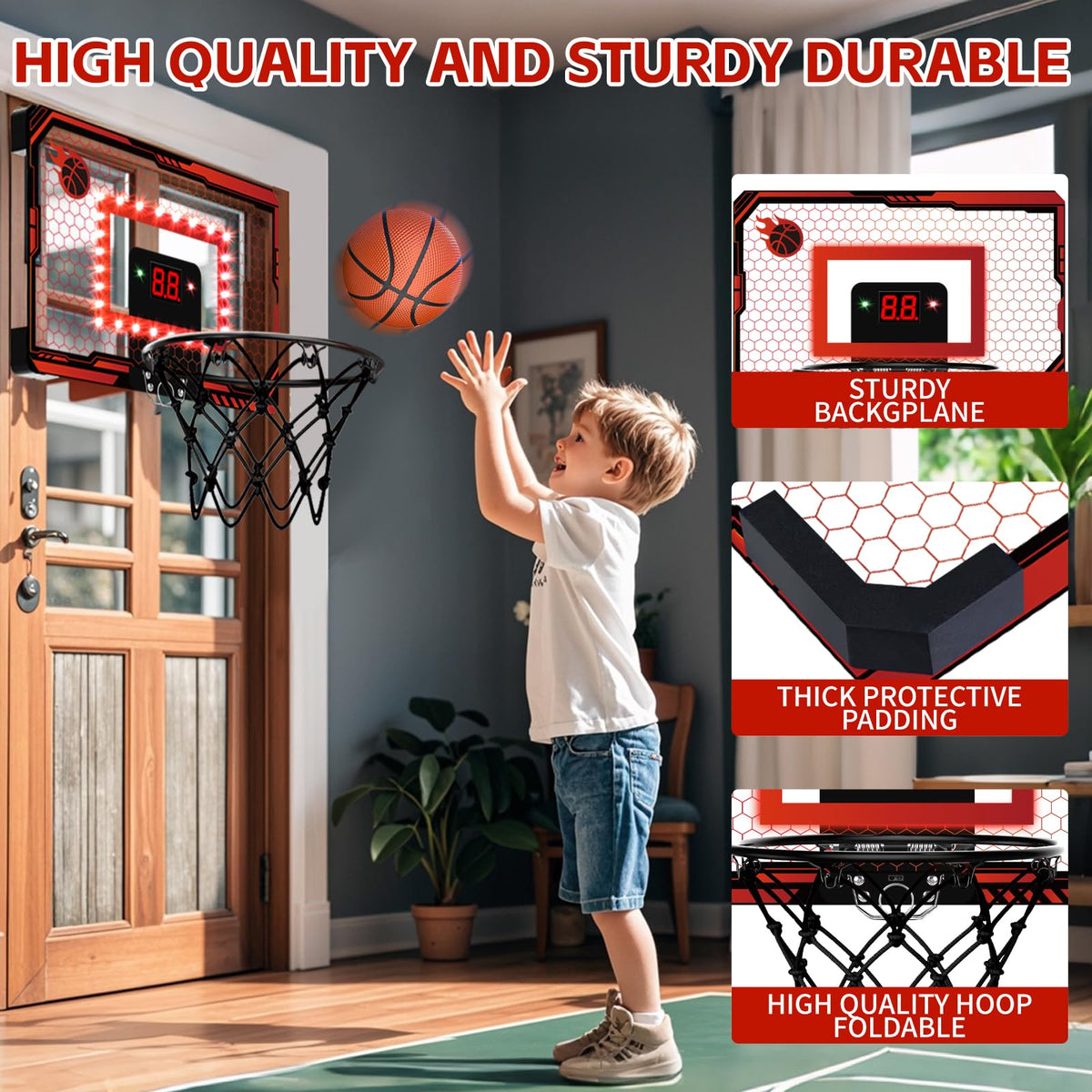 PAROTO durable steel rim keeps dunks steady during enthusiastic play