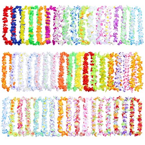 PARSUP Hawaiian leis front view pack, ideal for tropical party decorations.
