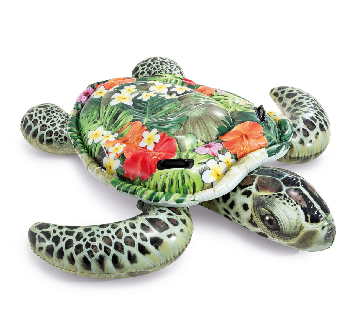 Parts realistic sea turtle float viewed from the side for relaxed lounging.