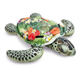 Parts realistic sea turtle float viewed from the side for relaxed lounging.