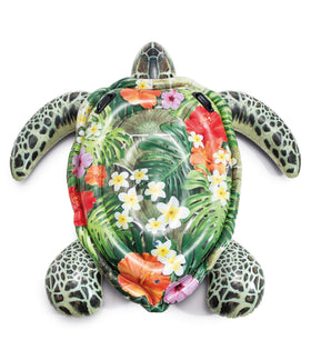 Parts sea turtle pool float in use for family pool fun.