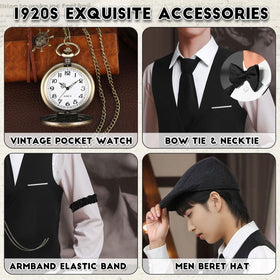PARTTELY 1920s-bow-tie completes an elegant period look