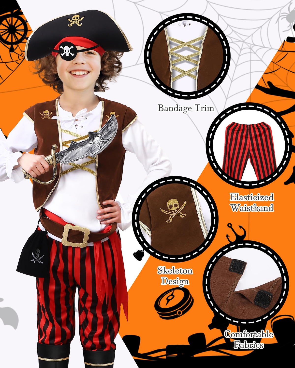 PARTTELY pirate eyepatch, completes swashbuckler look
