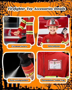 PARTTELY firefighter helmet for kids, safe headgear for costume adventures