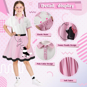 PARTTELY pink chiffon scarf provides soft, versatile styling for retro ensembles.