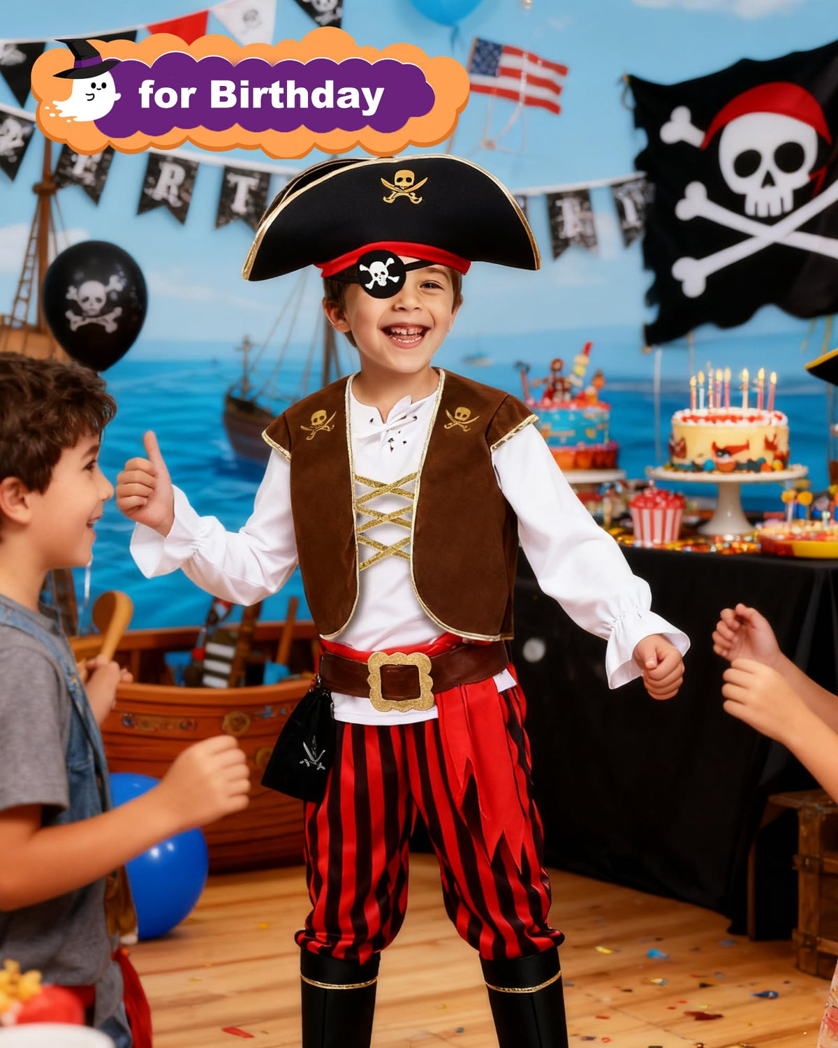 PARTTELY pirate pants with boot tops for ready-to-play seafaring looks.