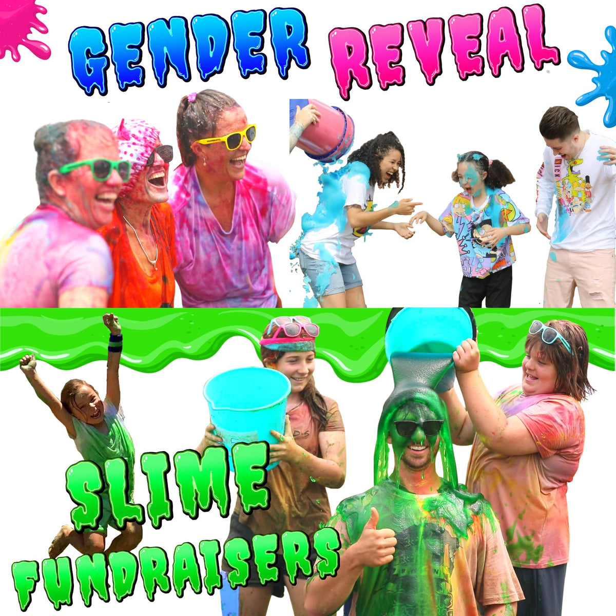 PARTY GOAT 25-gallon slime setup in a pool sparks imaginative play.