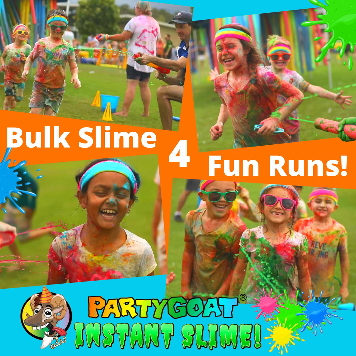 Party GOAT blue slime powder bulk for refreshing color-themed games.