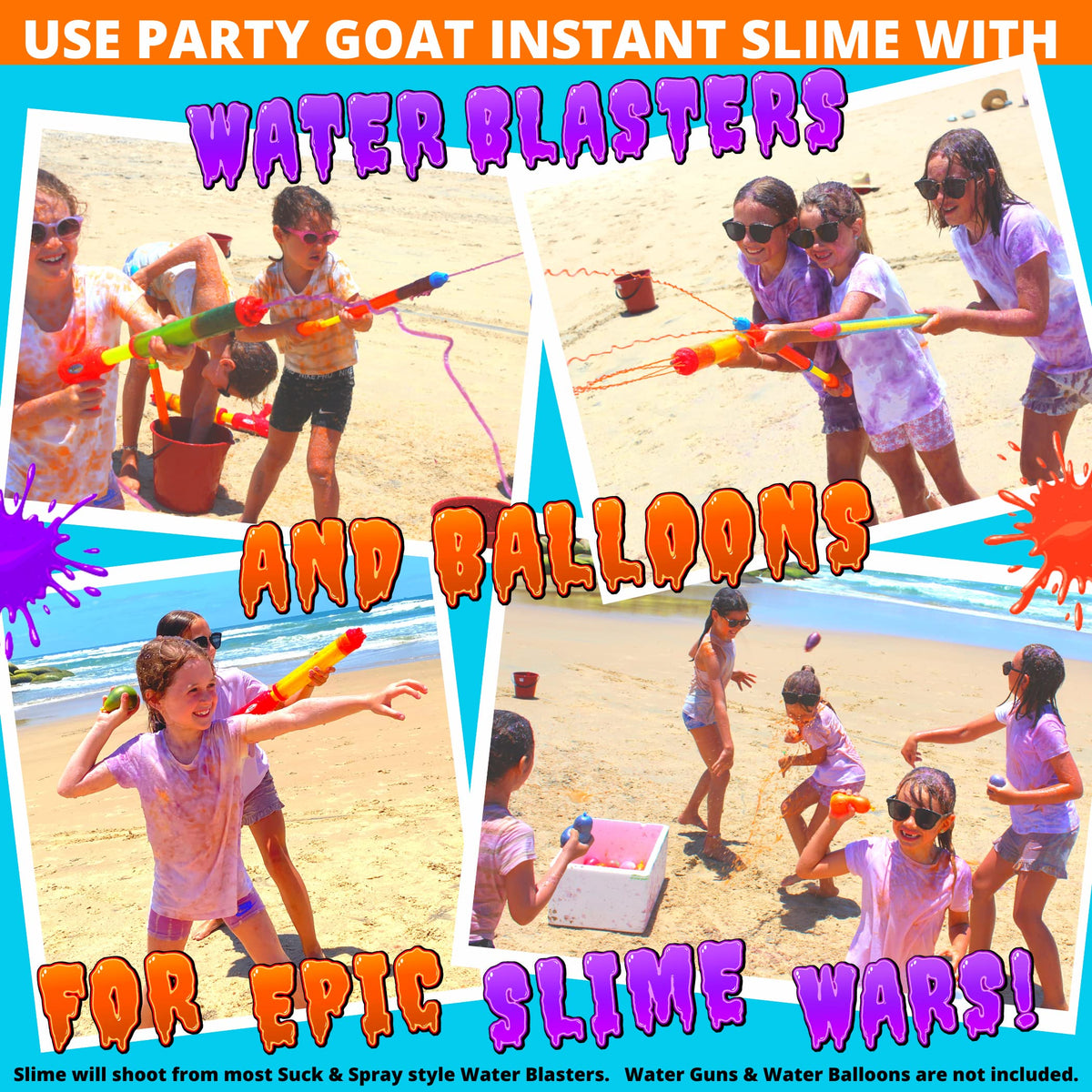 Party GOAT bulk slime pack enables epic color runs with easy mixing.