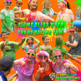 Party GOAT dunk tank slime for engaging, family-friendly fundraisers.