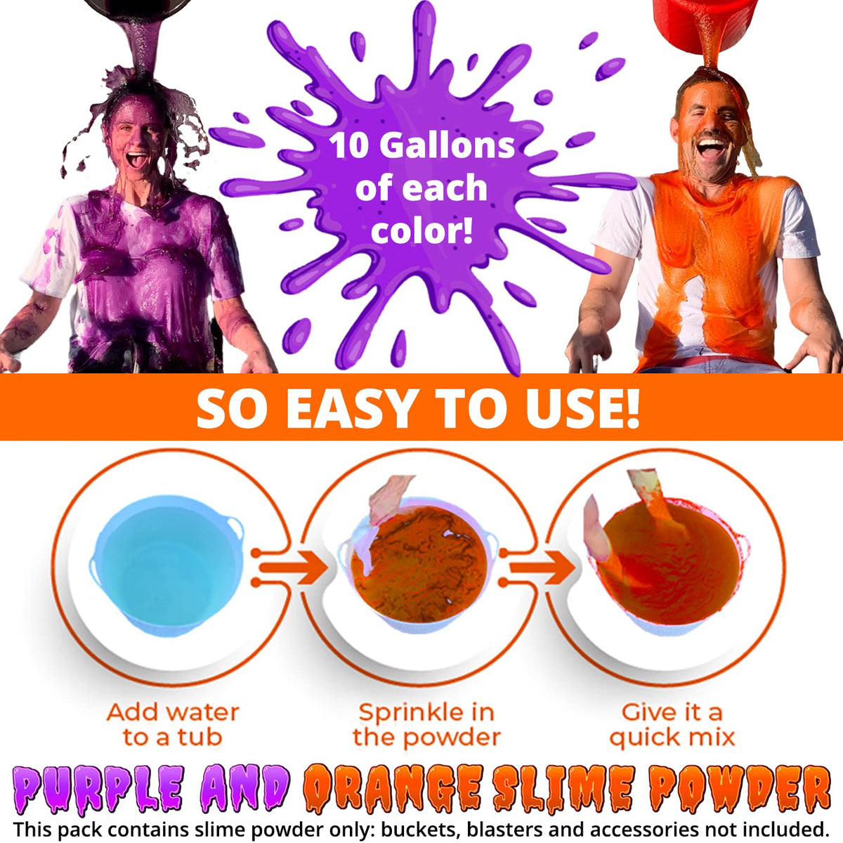 Party GOAT purple slime powder creates vibrant color effects for slime games and parties.