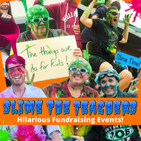 PARTY GOAT Slime dunk tank setup for fundraising events.
