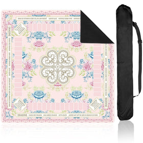 Party Greeting chinoiserie Mahjong mat pink pattern on table for elegant play surface