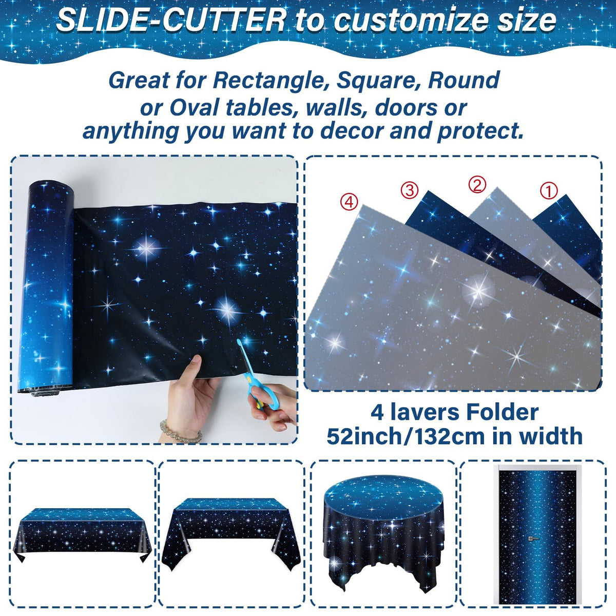 Party Greeting galaxy theme wall backdrop creates immersive space vibes for photo-worthy moments.