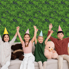 Party Greeting green moss tablecloth disposable design makes post-party cleanup quick.