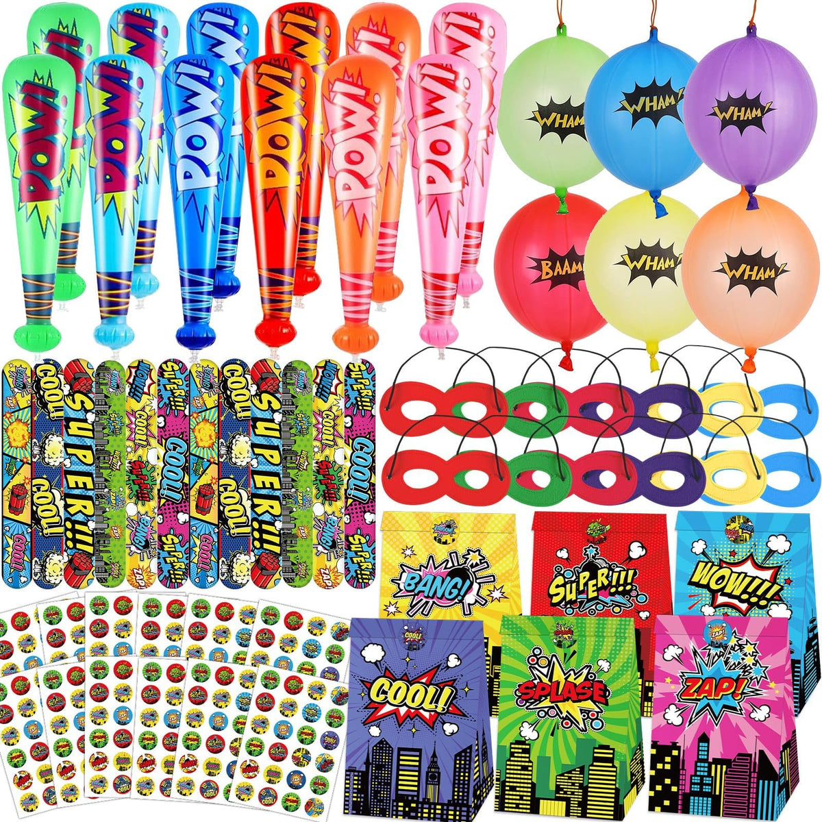 Party Greeting hero party favors bag for festive gifts and classroom celebrations.