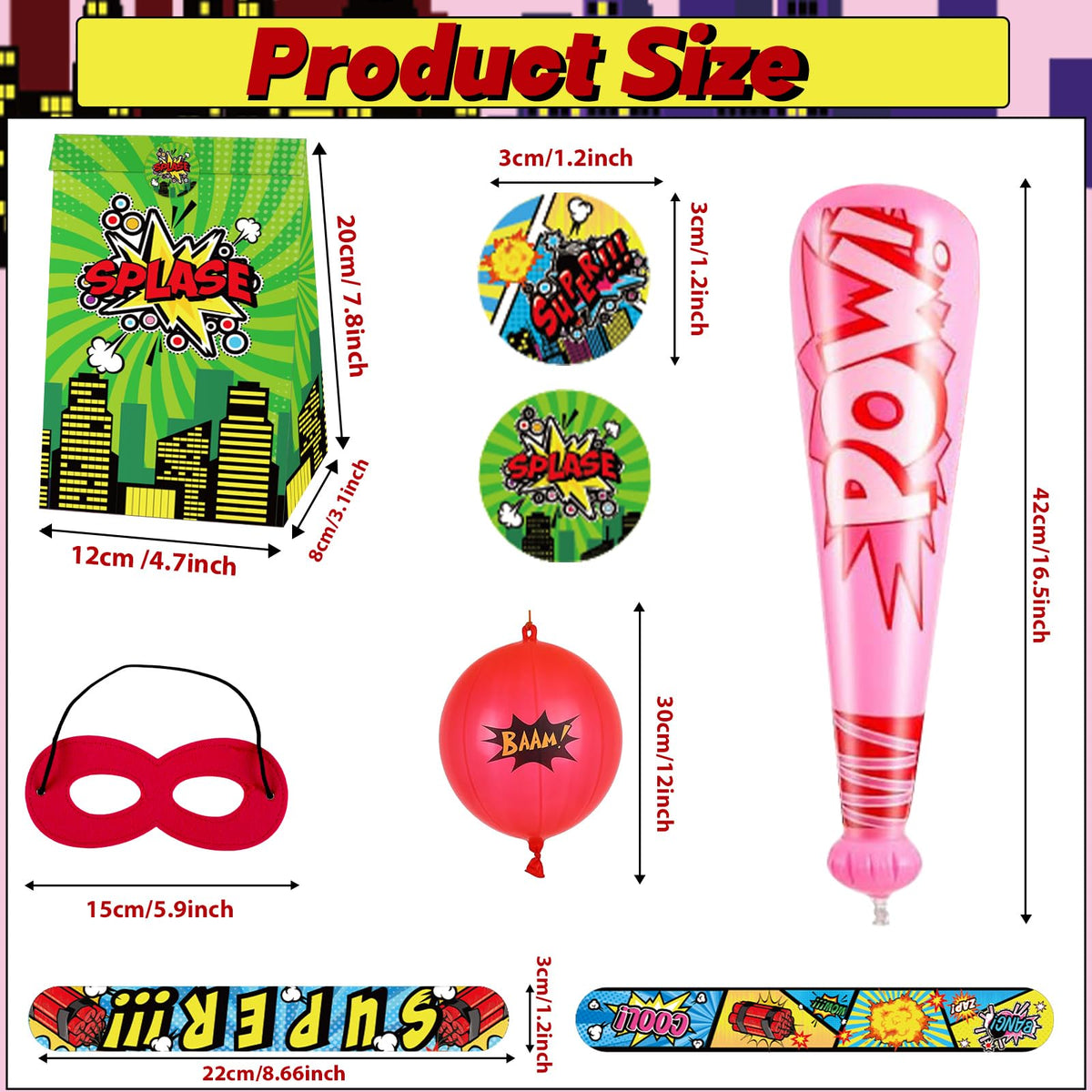 Party Greeting inflatable bat used to enhance party games and photos.