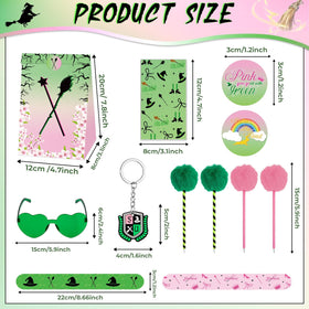 Party Greeting pink-green witch gift bags ready for party favors