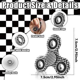 Party Greeting racing spinner close-up shows smooth edges for comfortable fidgeting.