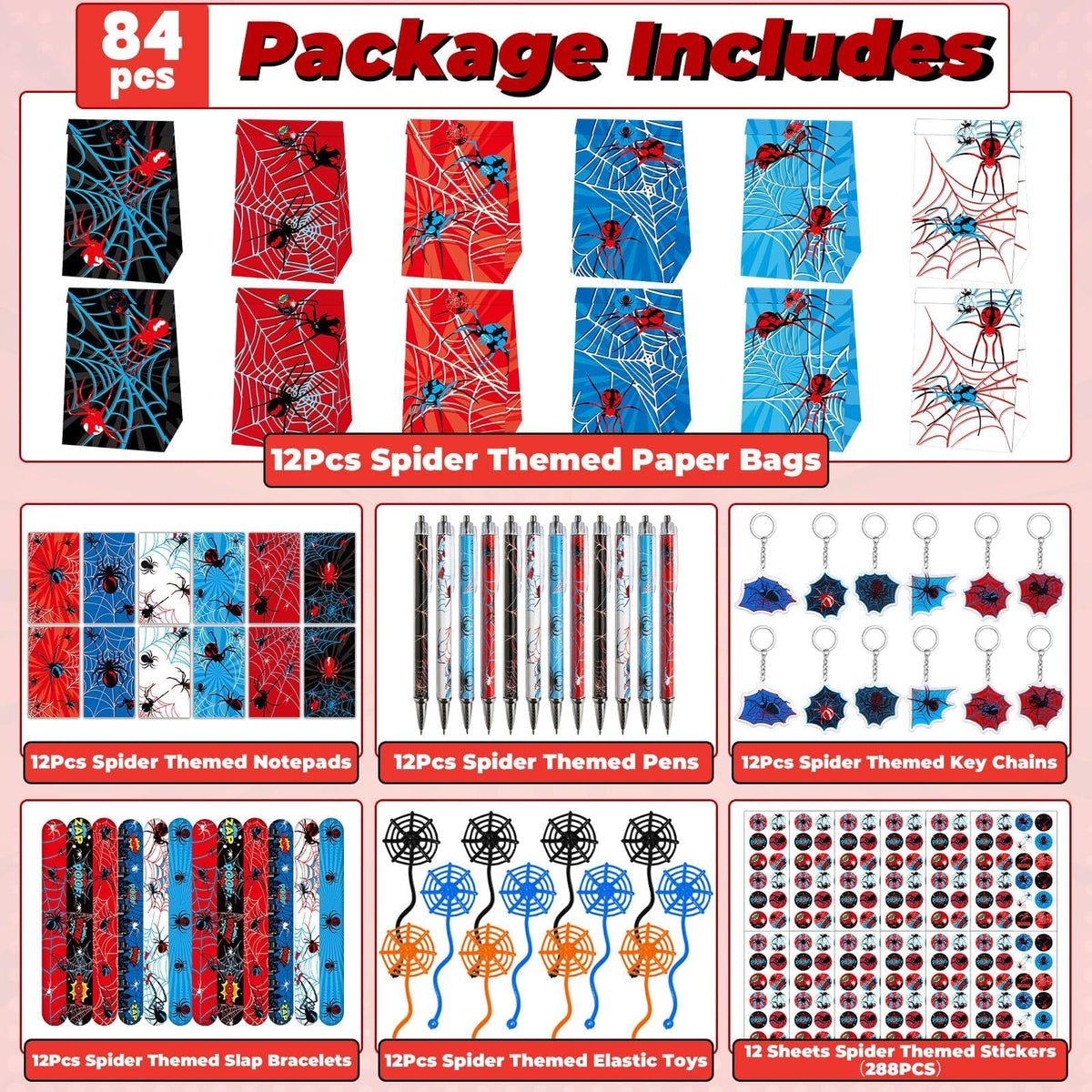 Party Greeting spider web pens add playful writing for party activities