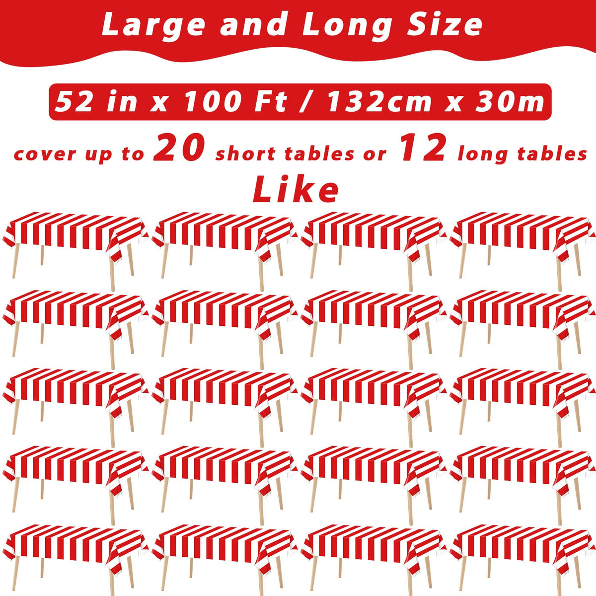 Striped carnival backdrop tablecloth by Party Greeting enhancing venue walls
