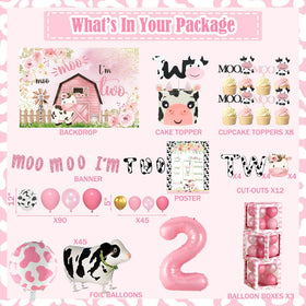 Party Inspo Moo Moo Im Two balloons 90x12 create a lively celebration focal point
