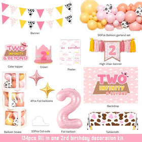 Party Inspo balloon garland creates a playful pink toy-themed centerpiece
