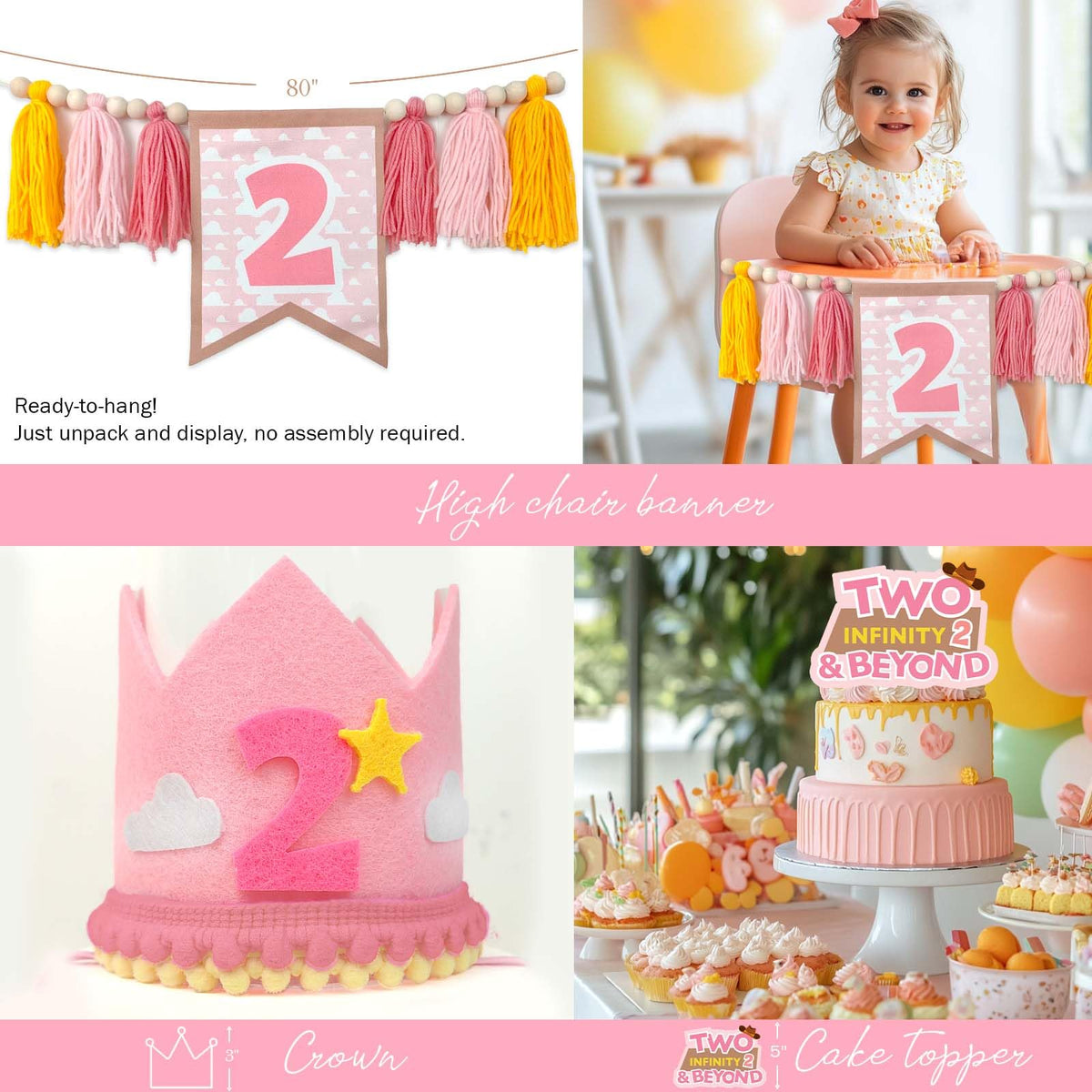 Party Inspo pink banner enhances the party theme and photo opportunities