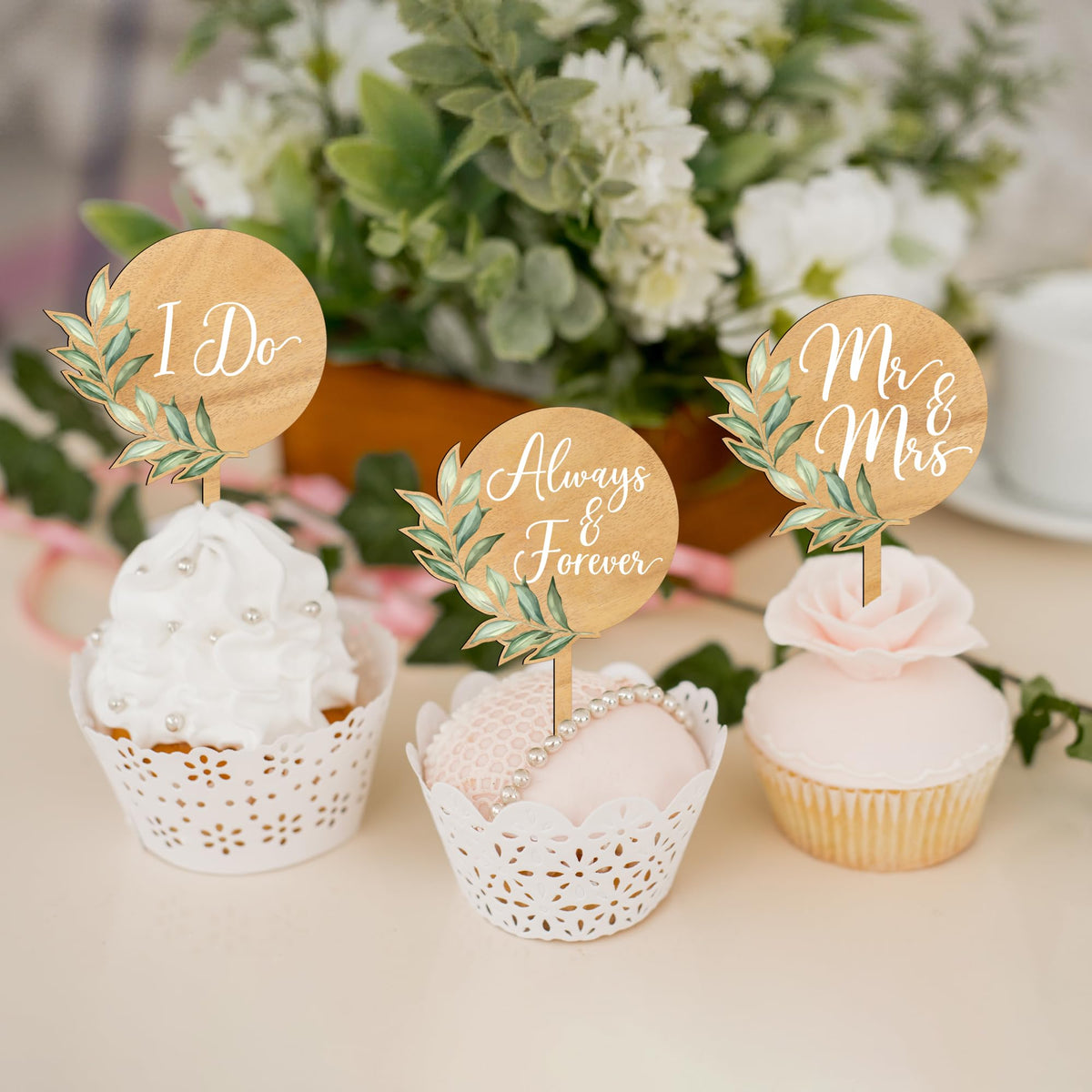 Party to Be 36-count toppers ideal for elegant dessert presentation.